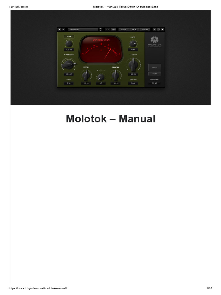 Molotok Compressor User Manual | PDF | Audio Engineering | Sound
