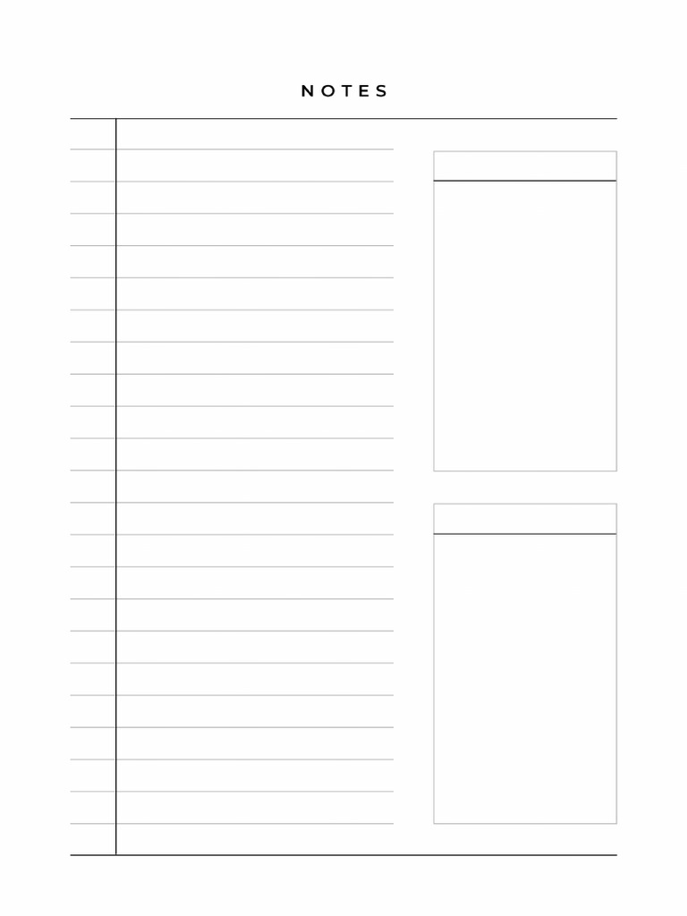 White Simple Notes Page Planner | PDF