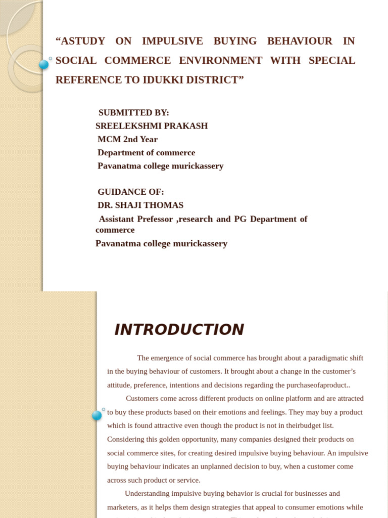 Impulsive Buying in Social Commerce Idukki | PDF | Behavior | Statistics