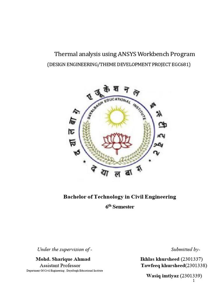 Thermal Analysis of Concrete in ANSYS | PDF | Concrete | Strength Of ...