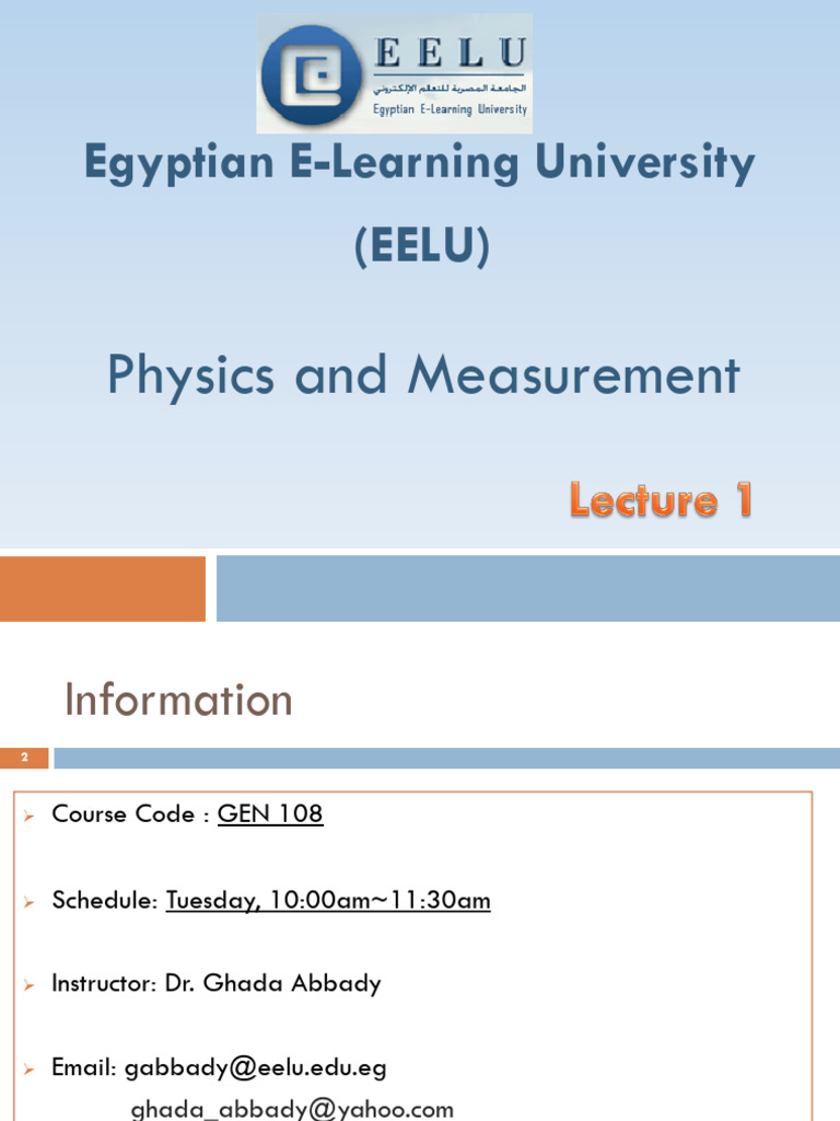 EELU Physics Course Overview | PDF | Force | Newton's Laws Of Motion