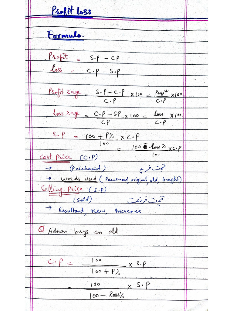Math Profit Loss | PDF