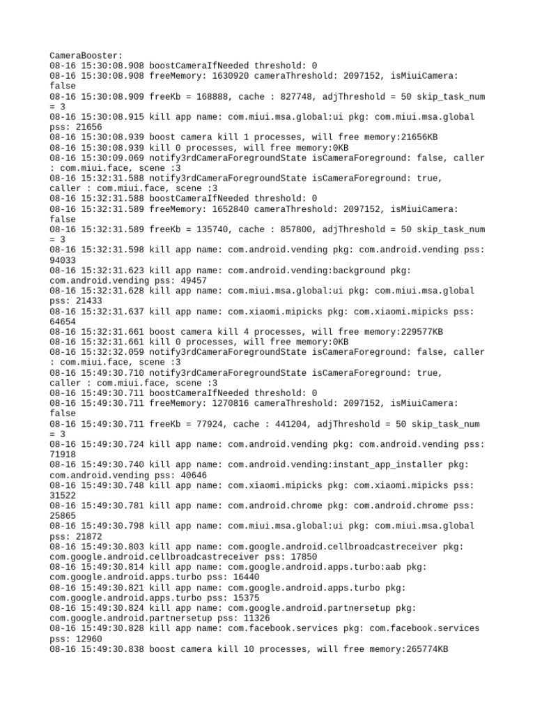 Camera Memory Management Logs | PDF | Computing | Cloud Clients