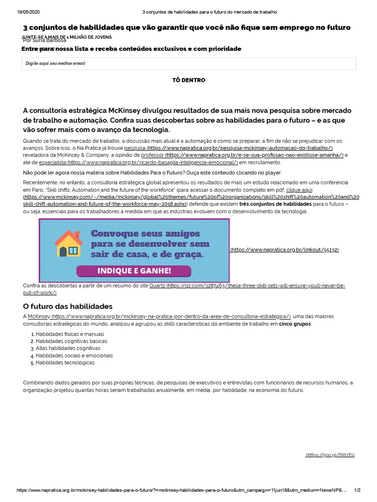Habilidades Essenciais para o Futuro do Trabalho | PDF | Emoções ...
