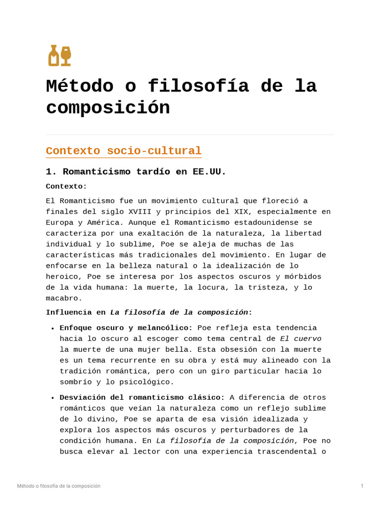 Filosofía de la Composición de Poe | PDF | Edgar Allan Poe | Ensayos