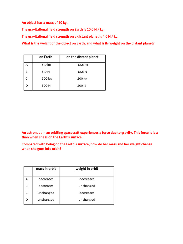 Mass and Weight Concepts Explained | PDF | Weight | Mass