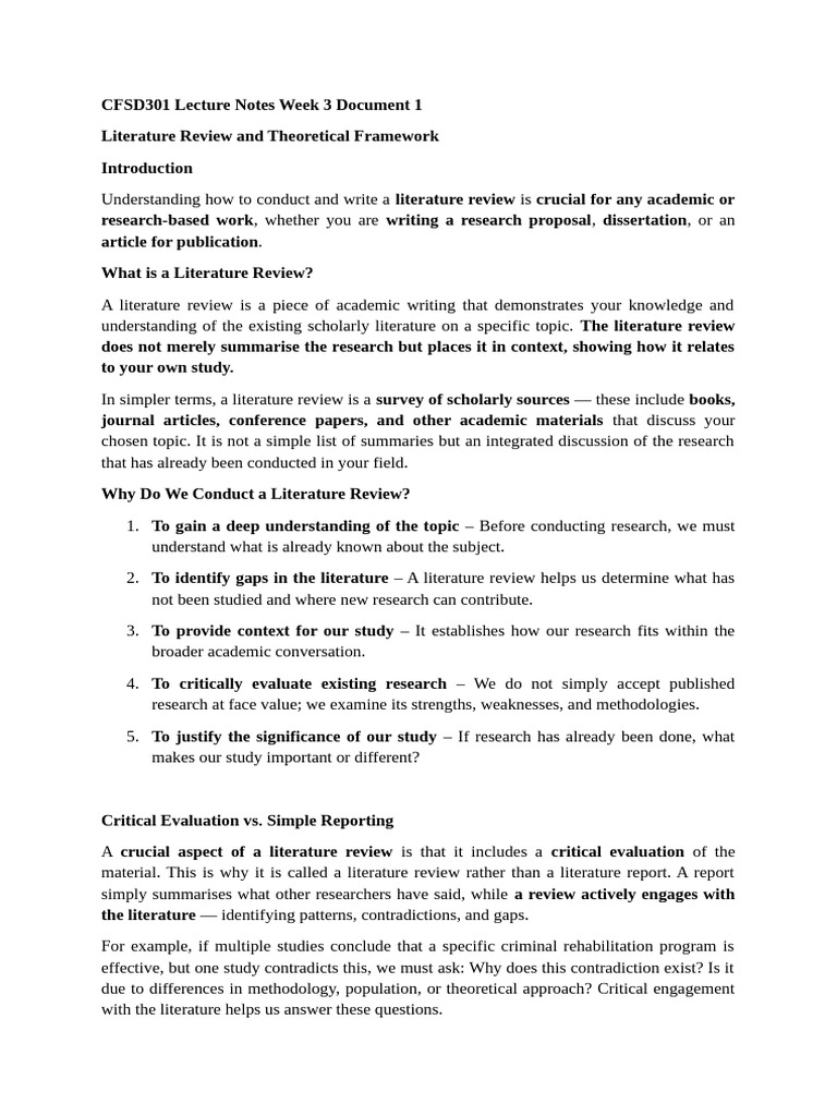 Literature Review and Theoretical Framework Guide | PDF | Theory ...