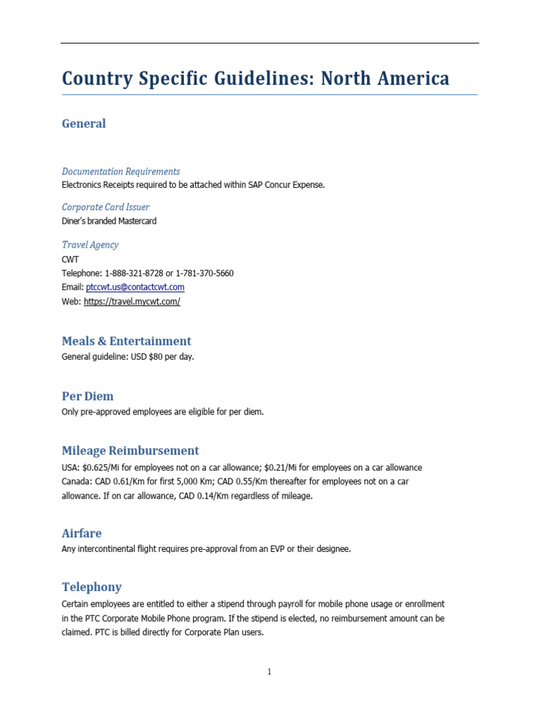 Country Specific Guidelines - North America - Updated Mar 25 | PDF