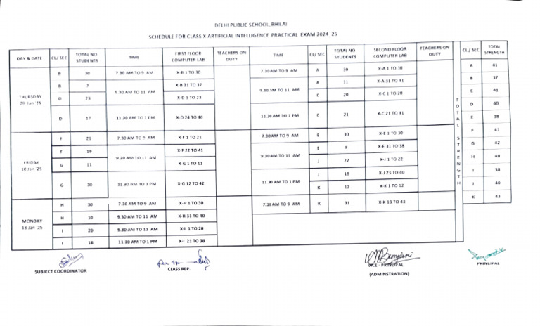 Class X AI Practical Exam Schedule 2024-25 | PDF