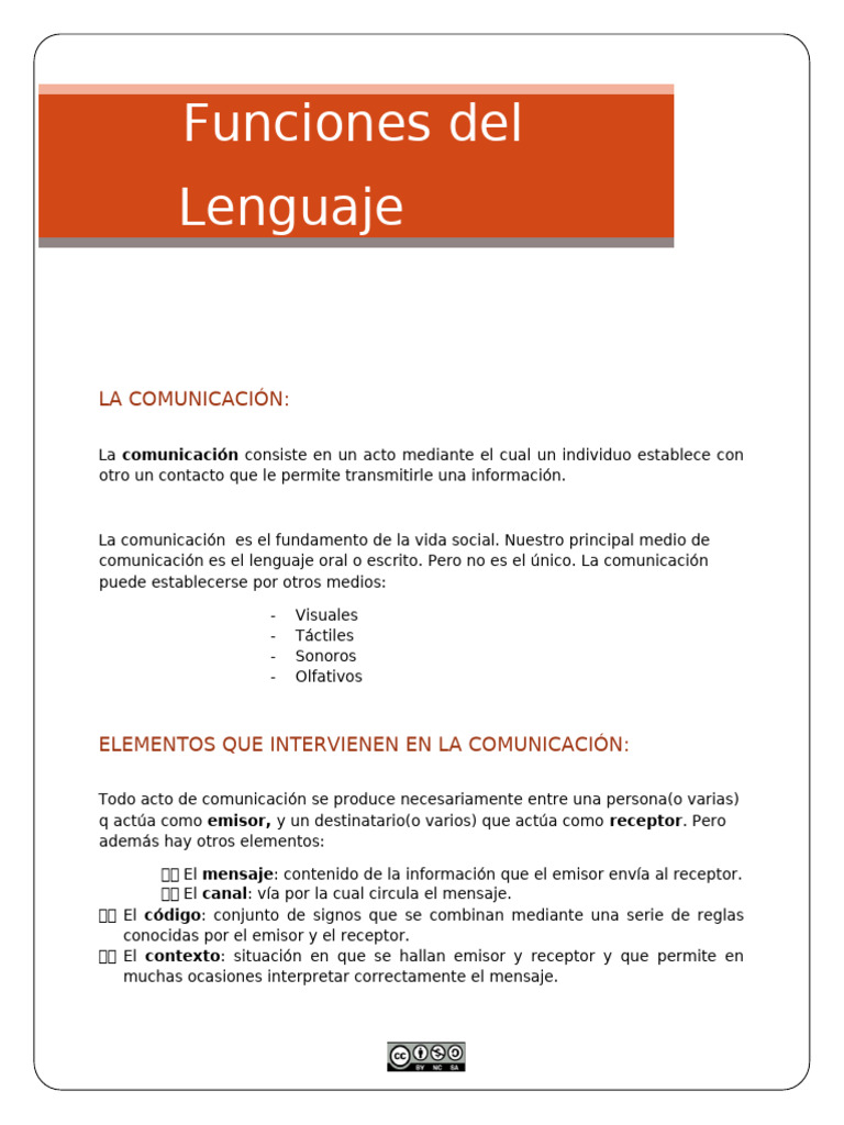 Funciones del Lenguaje en la Comunicación | PDF | Comunicación ...