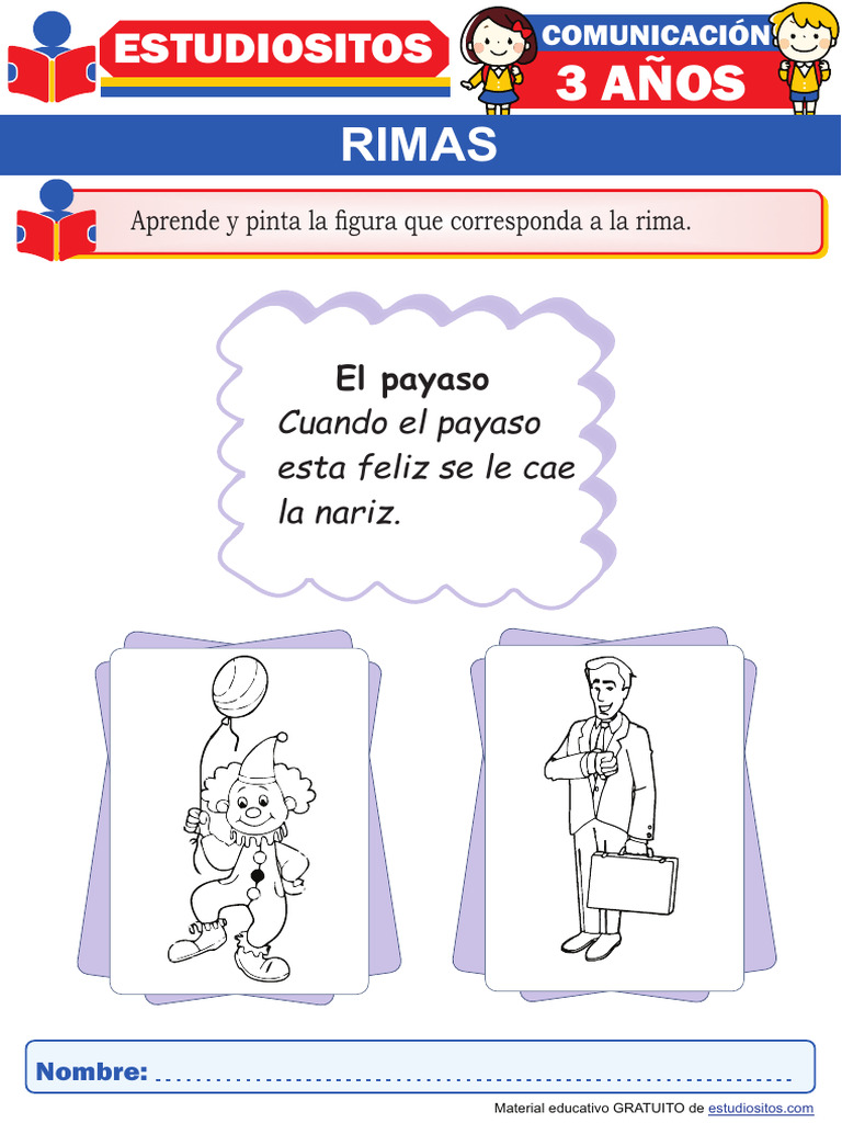 Rimas educativas para niños de 3 años | PDF