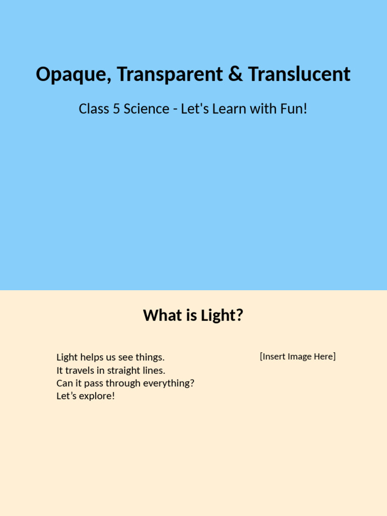 Understanding Light: Transparent, Translucent, Opaque | PDF