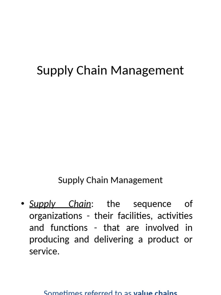 Comprehensive Guide to Supply Chain Management | PDF | Supply Chain ...