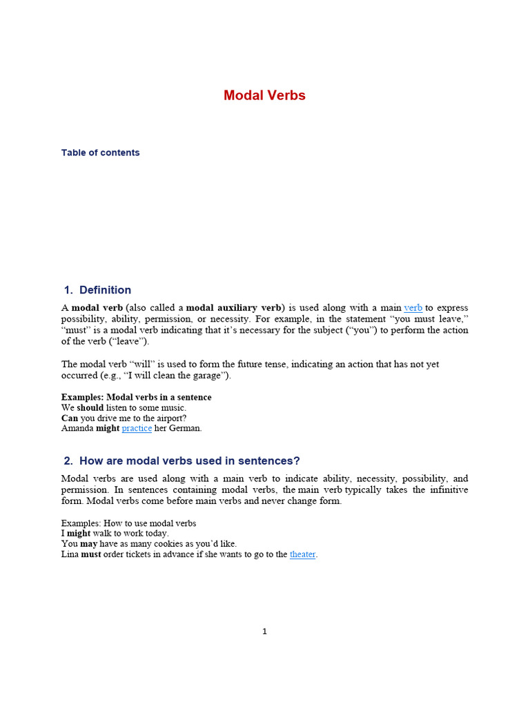 Understanding Modal Verbs in English | PDF | Verb | Grammatical Conjugation