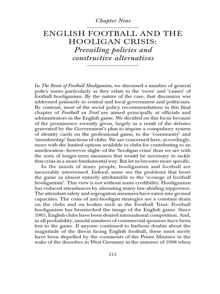 Football On Trial Spectator Violence and Developme... - (PG 228 - 248 ...
