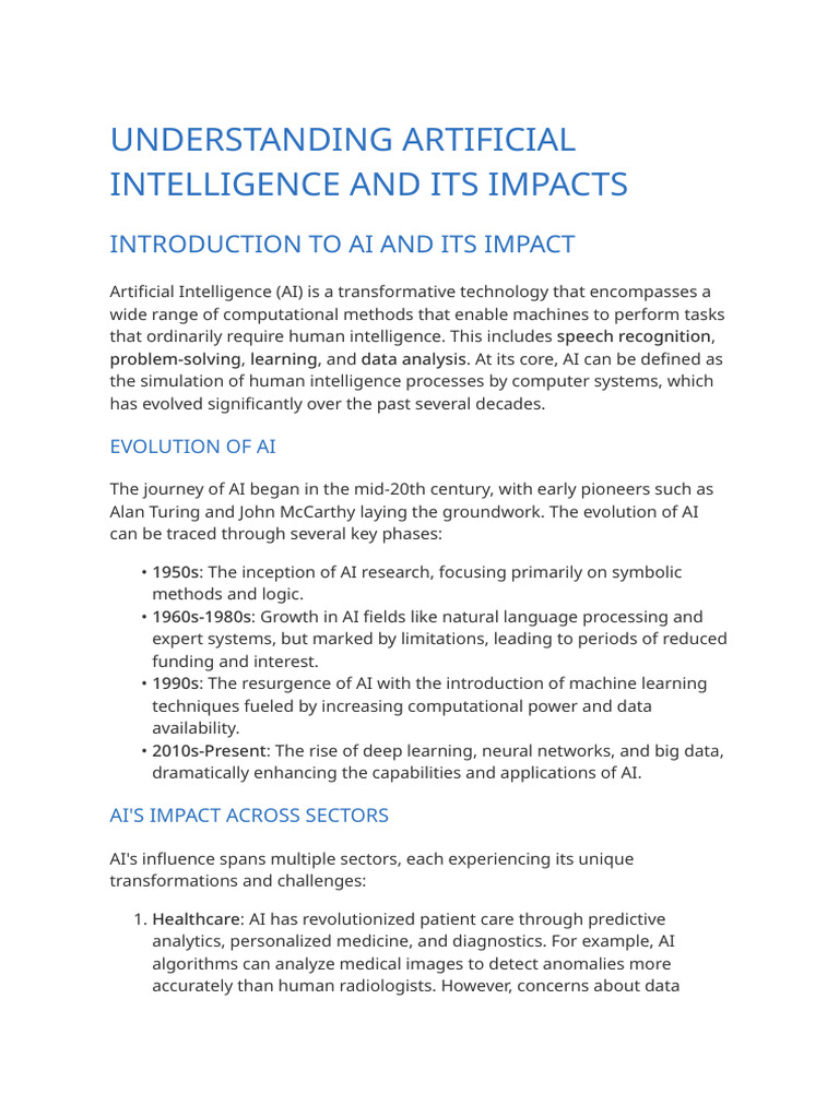 AI Evolution and Its Societal Impact | PDF | Artificial Intelligence ...