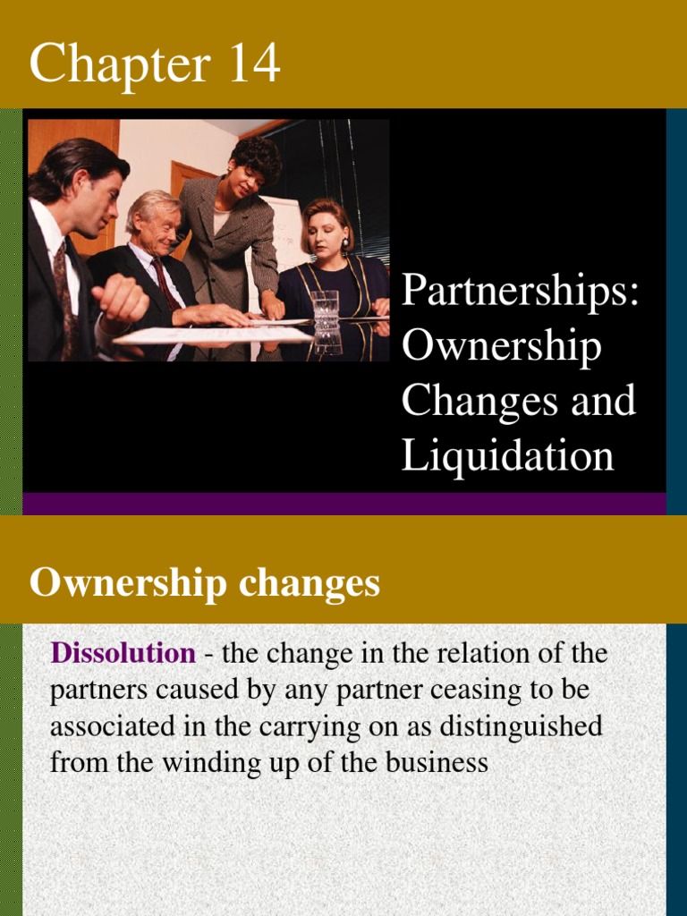 14 - Partnerships - Ownership Changes and Liquidation | PDF | Goodwill ...