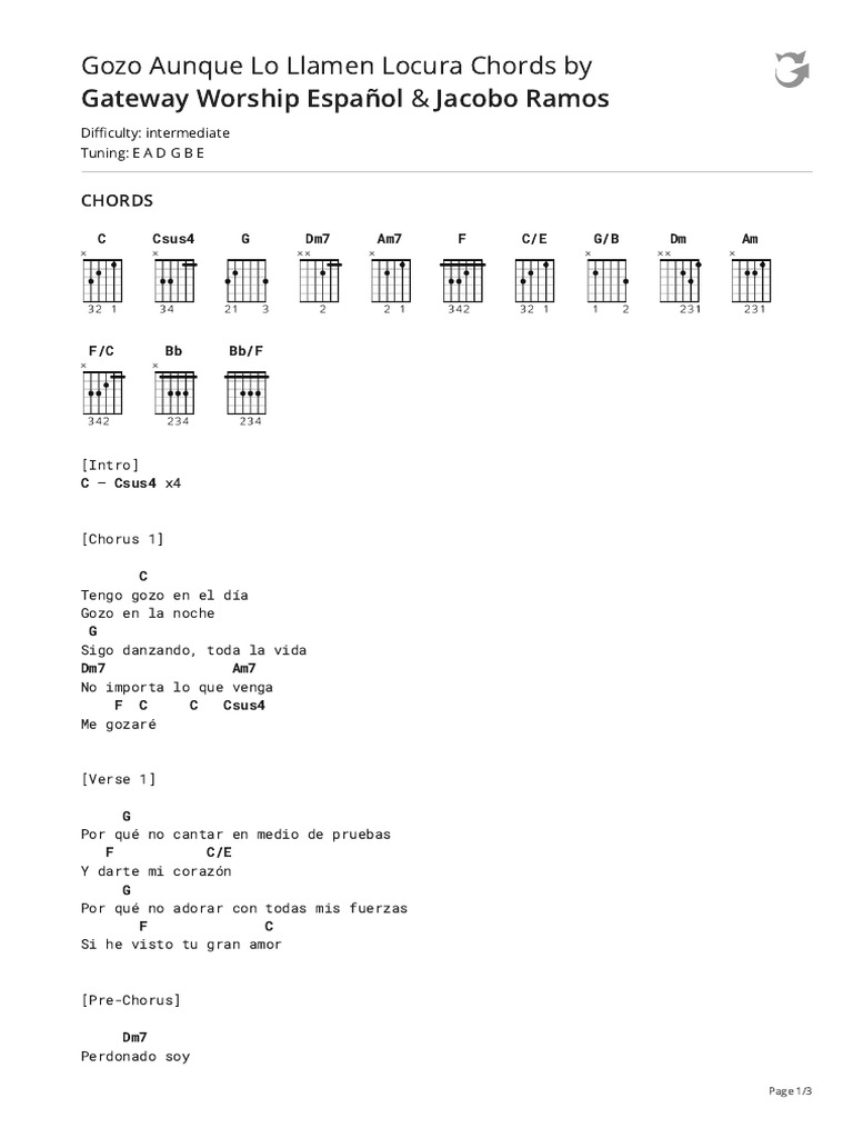 Acordes y Letra de 