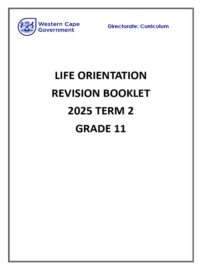 Grade 11 Life Orientation Revision 2025 | PDF | Climate Change ...