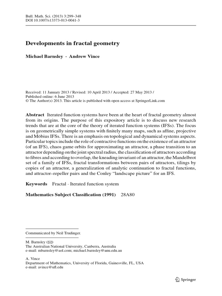 Advances in Iterated Function Systems | PDF | Fractal | Geometry