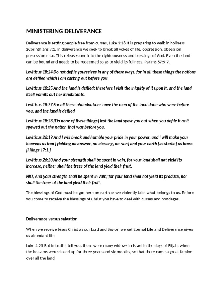 Deliverance Ministry Essentials | PDF | Jesus | Deliverance Ministry