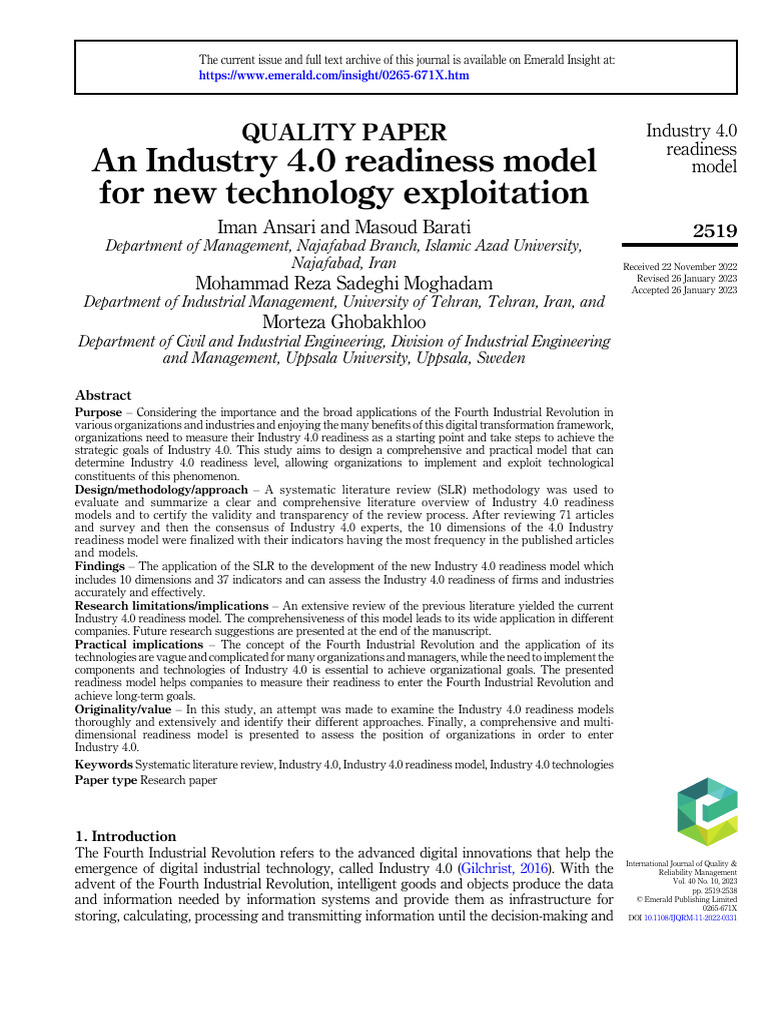 10 1108 - Ijqrm 11 2022 0331 | PDF | Internet Of Things | Cloud Computing