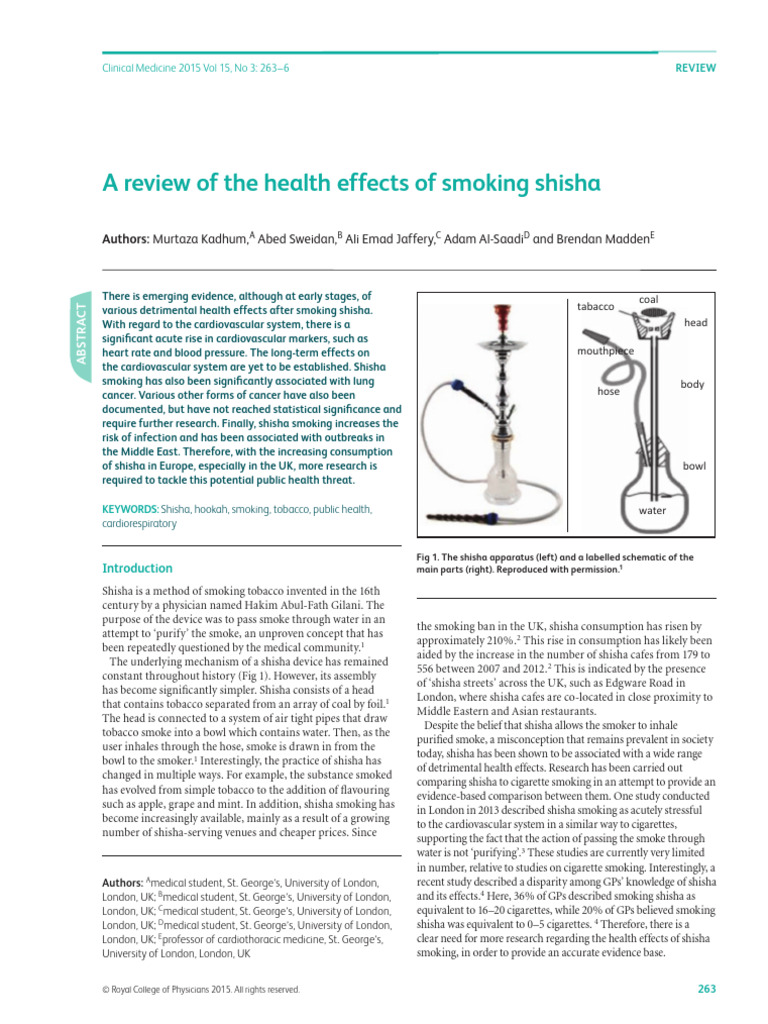 Percepion of Shisha Use | PDF | Smoking | Tobacco Smoking