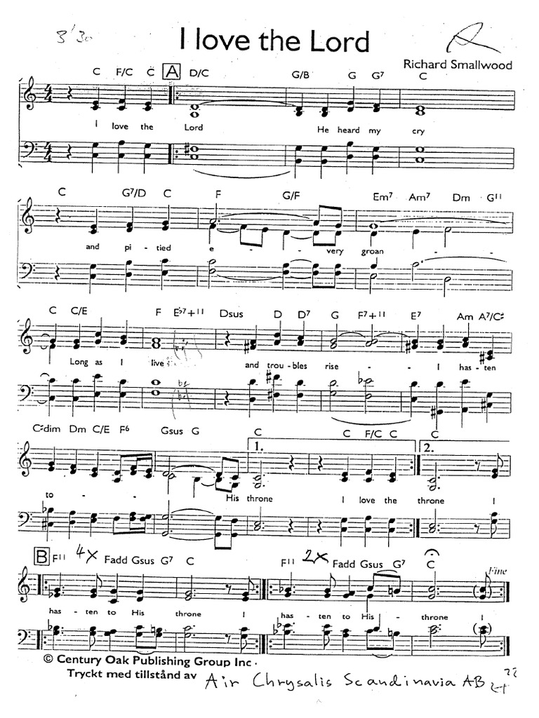 Partition Richard Smallwood-I Love The Lord-SheetMusicPort | PDF