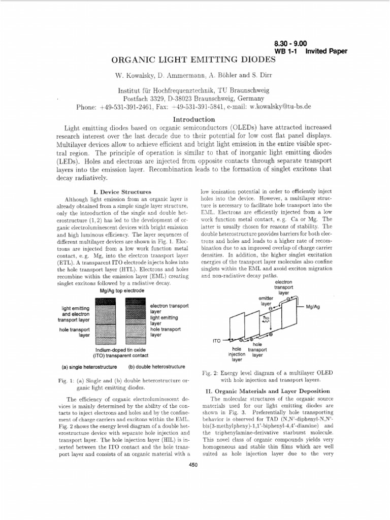 Organic Light Emitting Diodes Overview | PDF | Oled | Light Emitting Diode