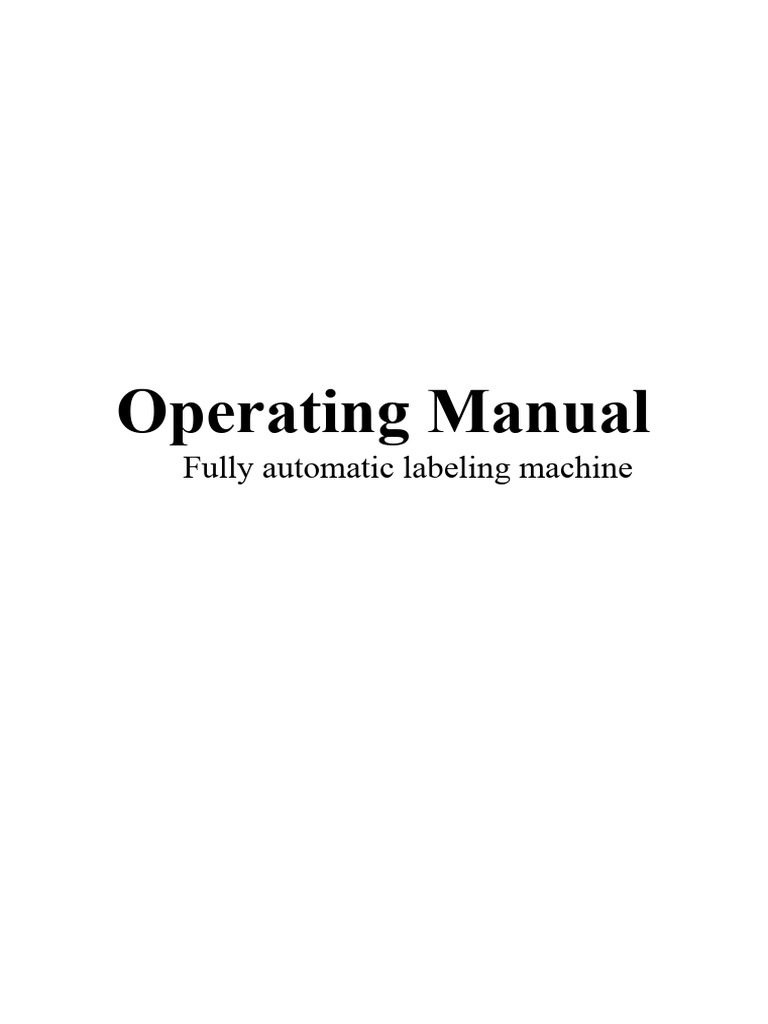 Modular Labeling Machine Manual | PDF | Printer (Computing) | Machines