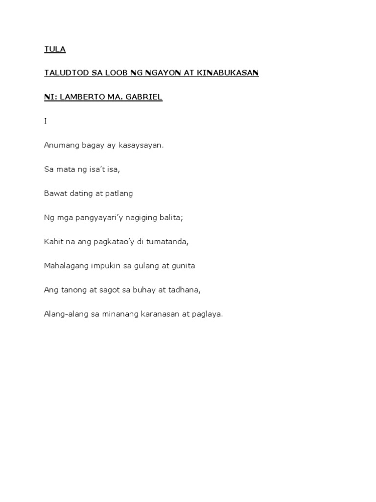 Taludtod Sa Loob NG Ngayon | PDF