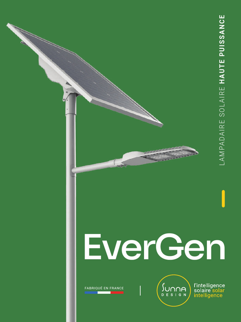Lampadaire solaire EverGen haute puissance | PDF | Énergie solaire ...