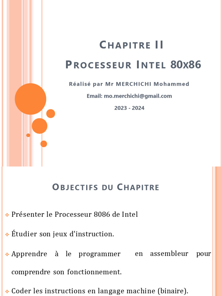 Processeur Intel 8086 : Architecture et Instructions | PDF ...