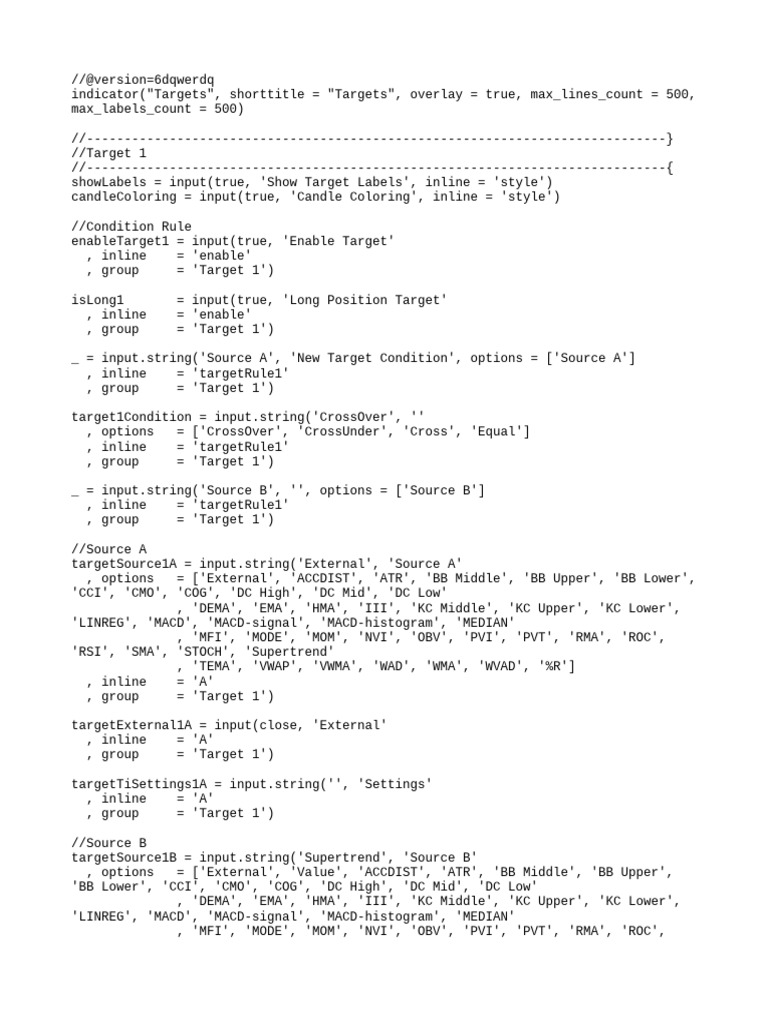 Trading Targets Indicator Script | PDF | Private Sector | Valuation ...