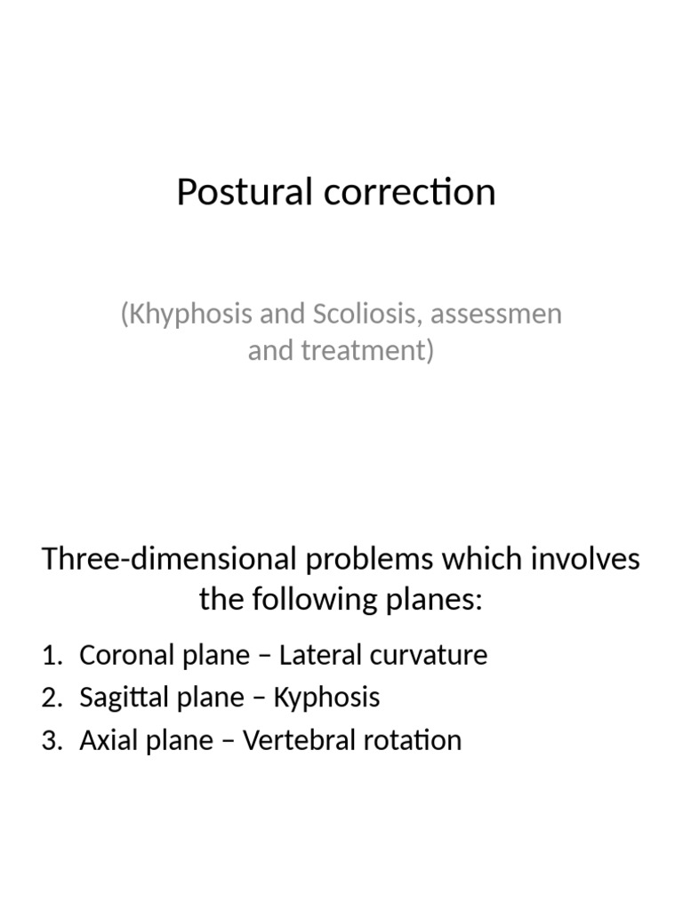 Postural Correction ..0 | PDF | Scoliosis | Vertebral Column