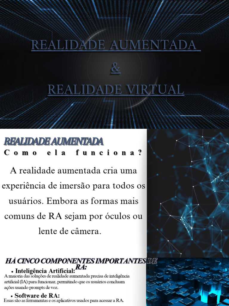 Entenda a Realidade Aumentada e Virtual | PDF | Realidade aumentada ...