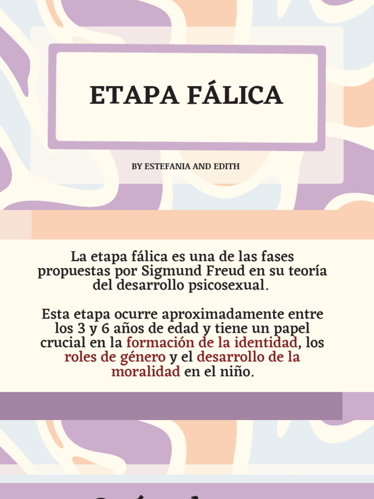 Etapa Fálica según Freud: Desarrollo Infantil | PDF