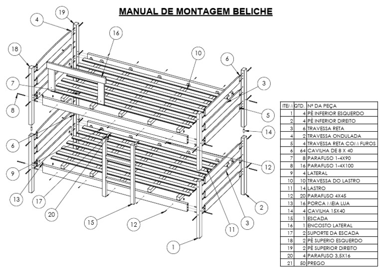 Manual de Montagem de Beliche | PDF