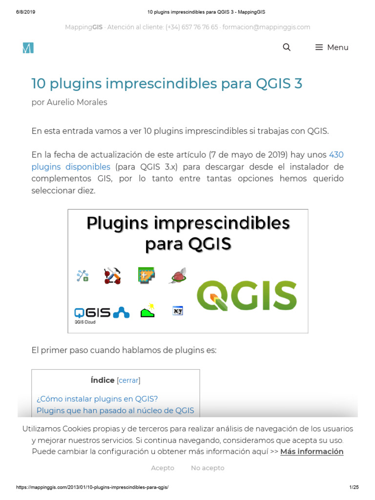 10 Plugins Clave para QGIS 3 | PDF | Cookie HTTP | Sistema de ...
