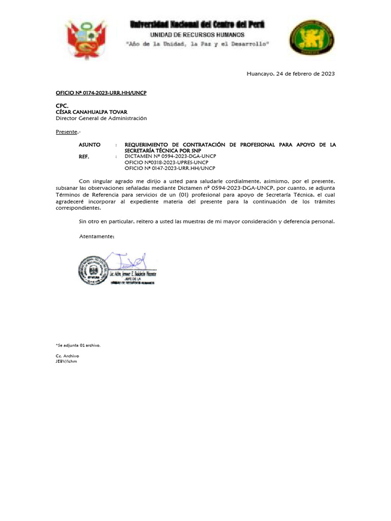 Oficio 0174 - DGA - SNP - ST | PDF