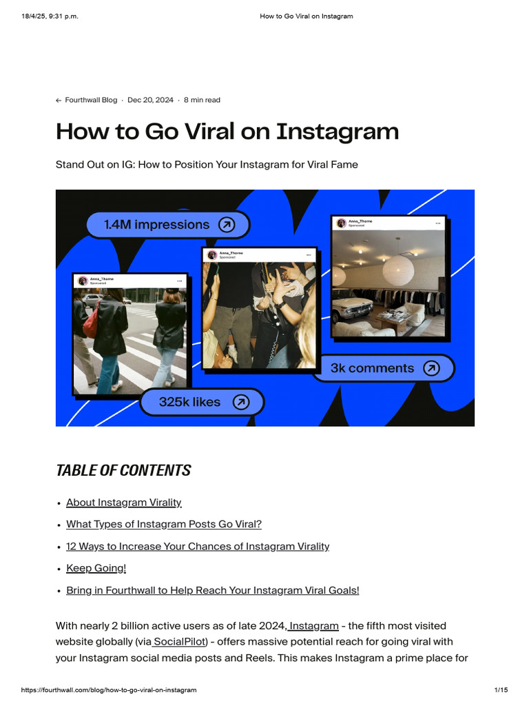 How To Go Viral On Instagram | PDF | Popular Culture & Media Studies ...
