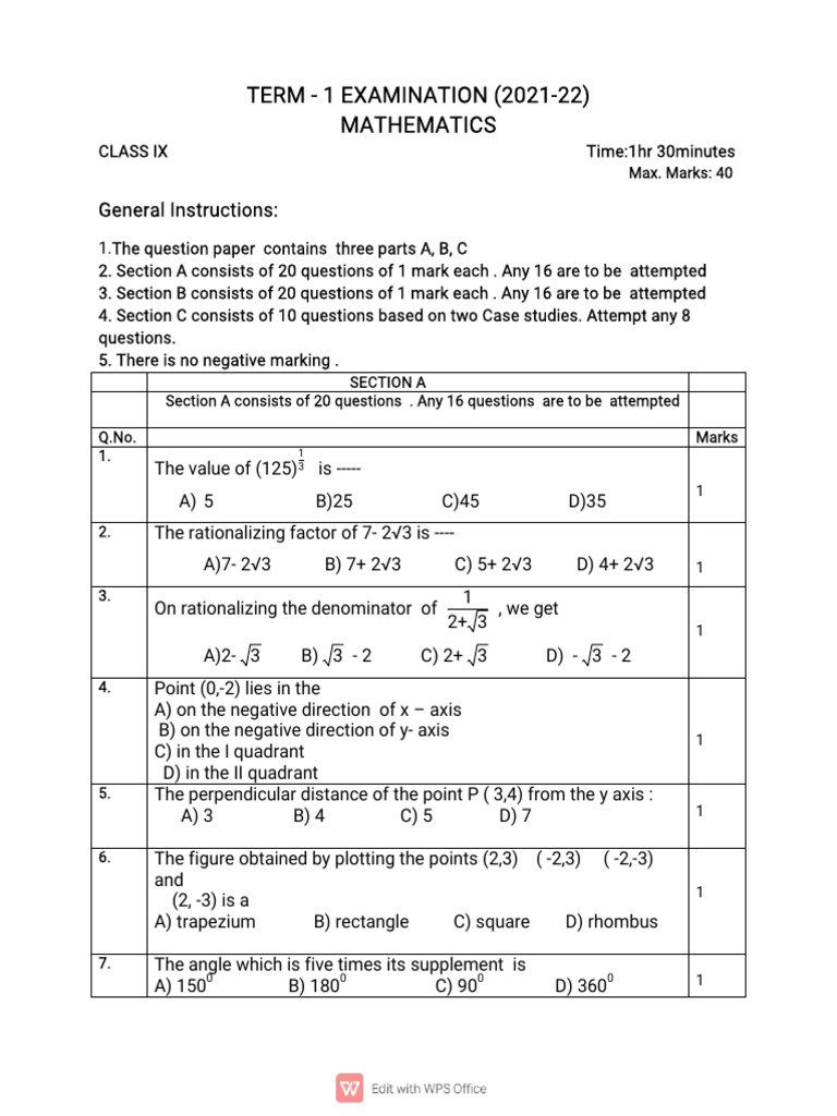 Maths 1 | PDF