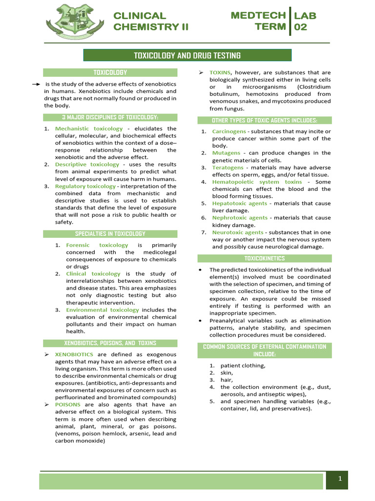 Overview of Toxicology Disciplines | PDF | Toxicology | Ethanol