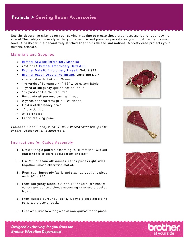 Sewing Room Accessory Projects Guide | PDF | Embroidery | Sewing