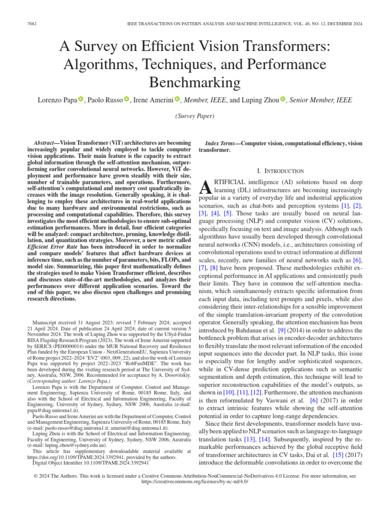 A Survey On Efficient Vision Transformers Algorithms Techniques and ...