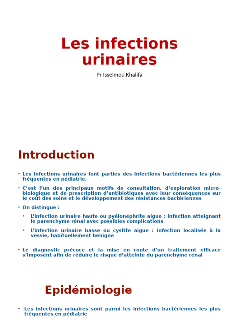 Infections urinaires en pédiatrie diagnostic et traitement PDF — free download