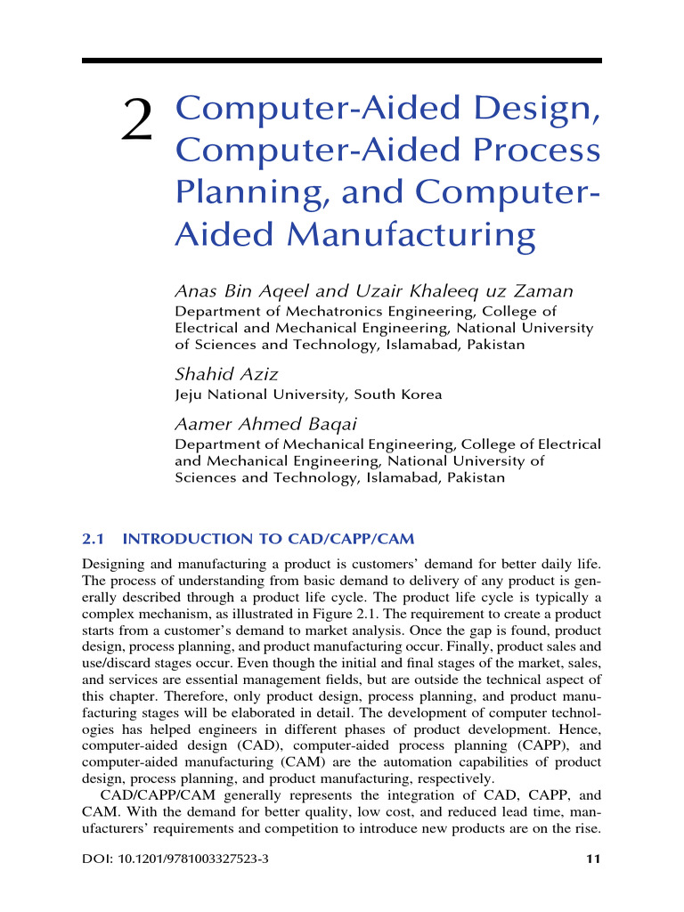 CAD, CAPP, and CAM Overview | PDF | Computer Aided Design