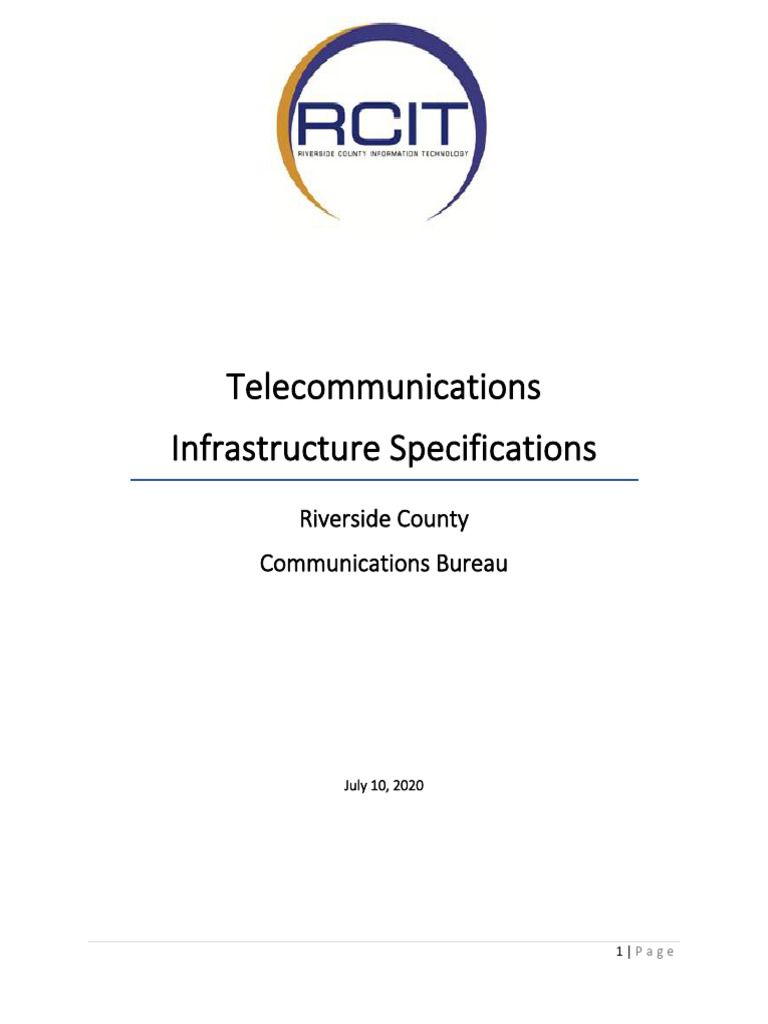 07 - RCIT Telecommunications Infrastructure Specifications | PDF ...