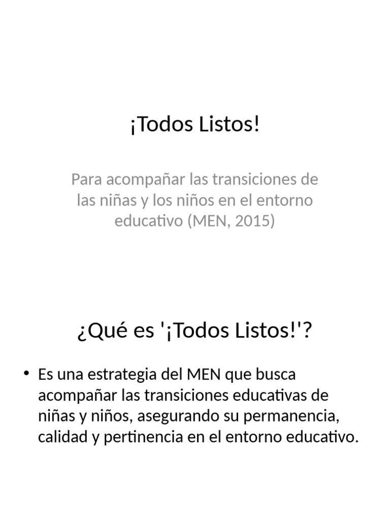 Todos Listos Transiciones Educativas | PDF