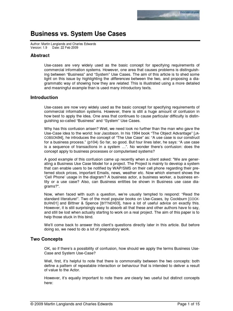 All3 Business Vs System Use Cases v1 9 | PDF | Use Case | Systems ...